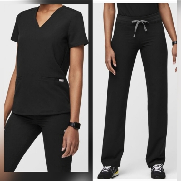 Figs Other - Figs Set of Black Livingston Scrub Pants & Casma Top Size XS